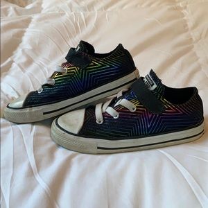 Rainbow star low top converse chucks size 10 kids
